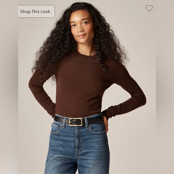 J.Crew Carolyn fitted crewneck sweater in merino wool in French press